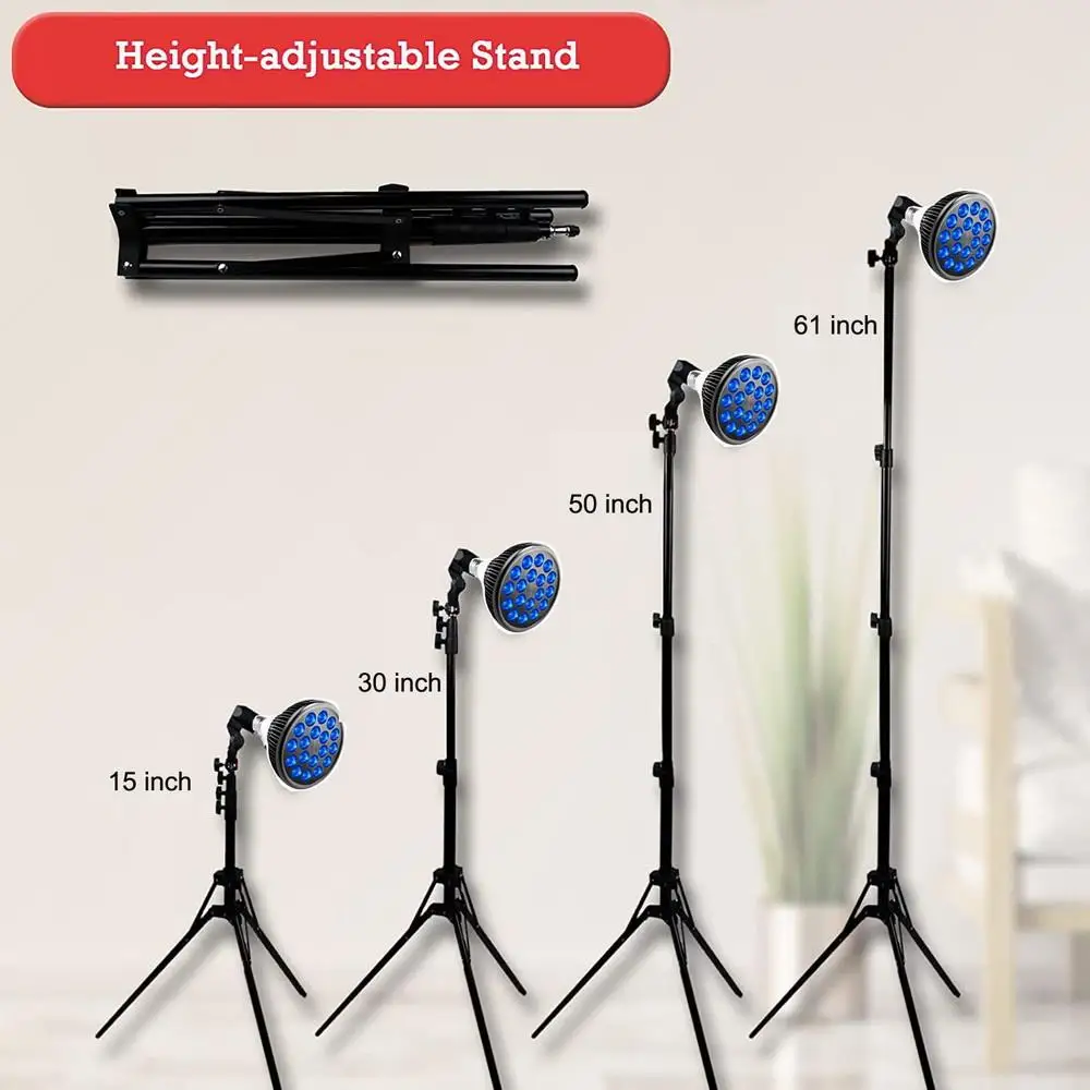 Tanning Lamp 54W Purple LED Sun Lamp, 395&460 nm, Foldable Stand , Eye Mask, Tanning Device for Body Face Skin beauty treatment