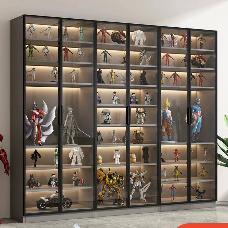 Glass door display cabinet transparent model figure blind box POP MART Lego toy display bookcase home customization
