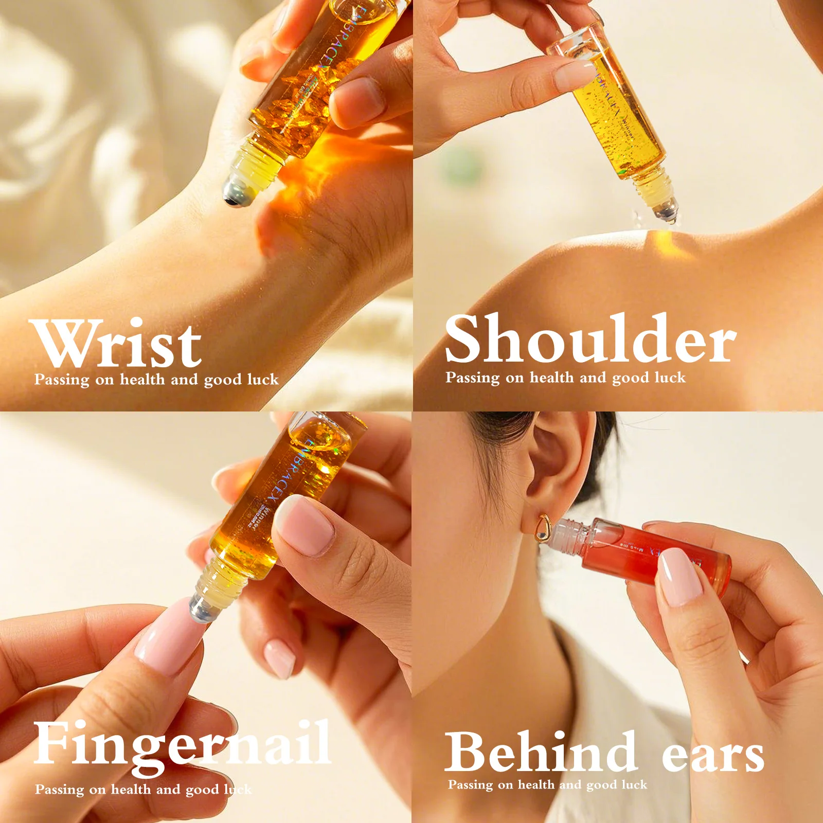 20ml Fragrance Oils Roller Skincare Massage Face Care Portable Pack Dating and Daily Use Gifts Nail Care Body Oil