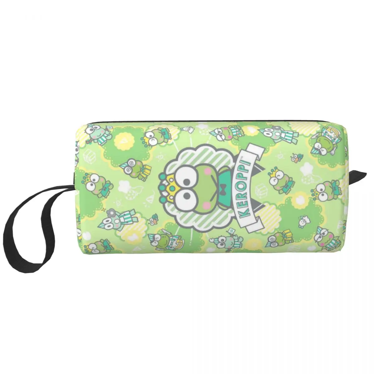 Borsa per il trucco personalizzata Kawaii Keroppi per le donne borse da toilette per la conservazione della moda dell\'organizzatore cosmetico da