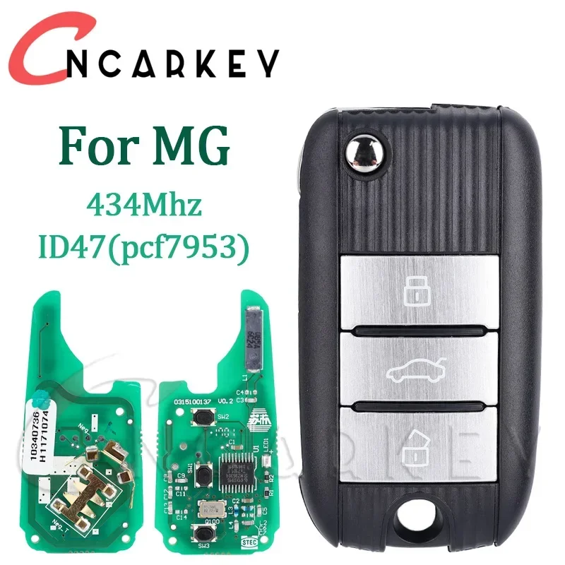 For MG HS ZTS ZS MG3 MG6 MG5 RX5 RX8 i5 i6 Smart Remote Car Key 433Mhz ID47 Chip 7953 Intelligent Remote Key 3 Buttons Keyless