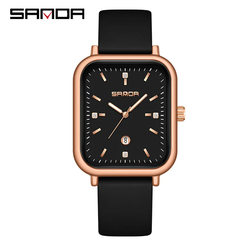 

Sanda 1134 New Silicone Quartz Men's and Women's sports Watch Fashionable and Minimalist Bar Nail Calendar Waterproof Watch