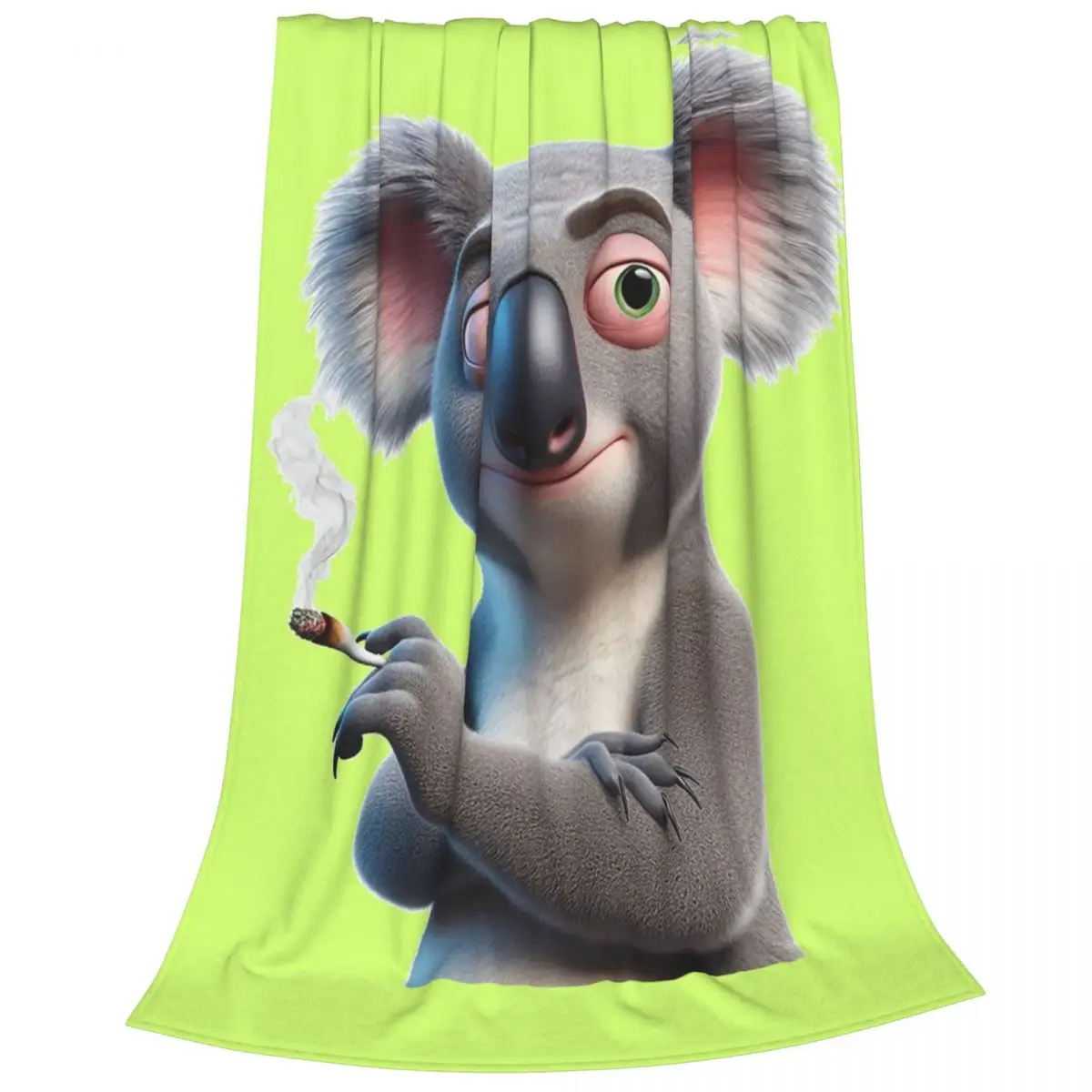 Smoking Animals Koala Blanket Fleece Lightweight Sofa Throw Blankets For Couch Bedding Travel Throws Bedspread Quilt