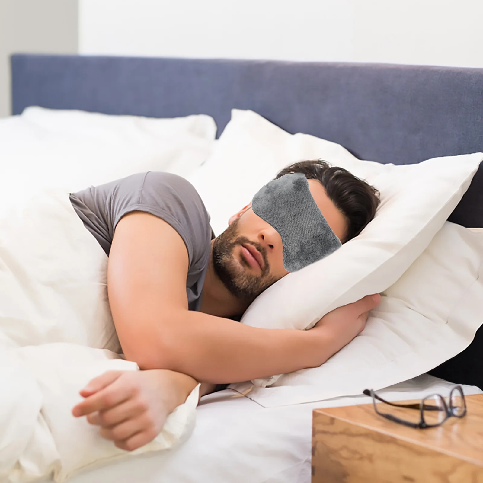 

Затемняющая хлопковая маска для глаз, маска для сна, мягкая и легкая спальная повязка на глаза, удобный безболезненный ремешок на голову для путешествий, дома, отеля