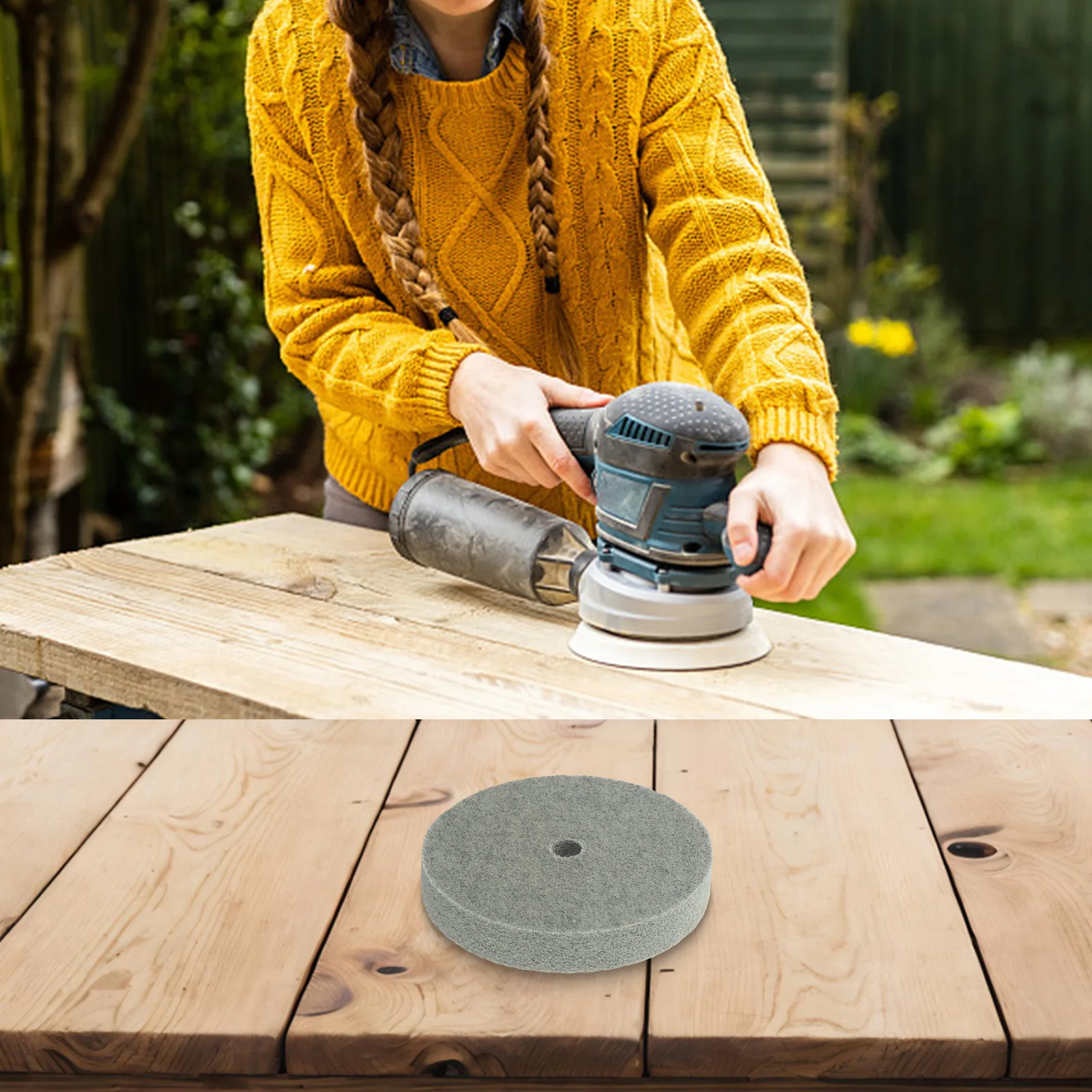 

Abrasive Tool DIY Projects Fiber Polishing Wheel 6inch Disc Anti-high Temperature Good Sand Grain Effect Good Wear Resistance