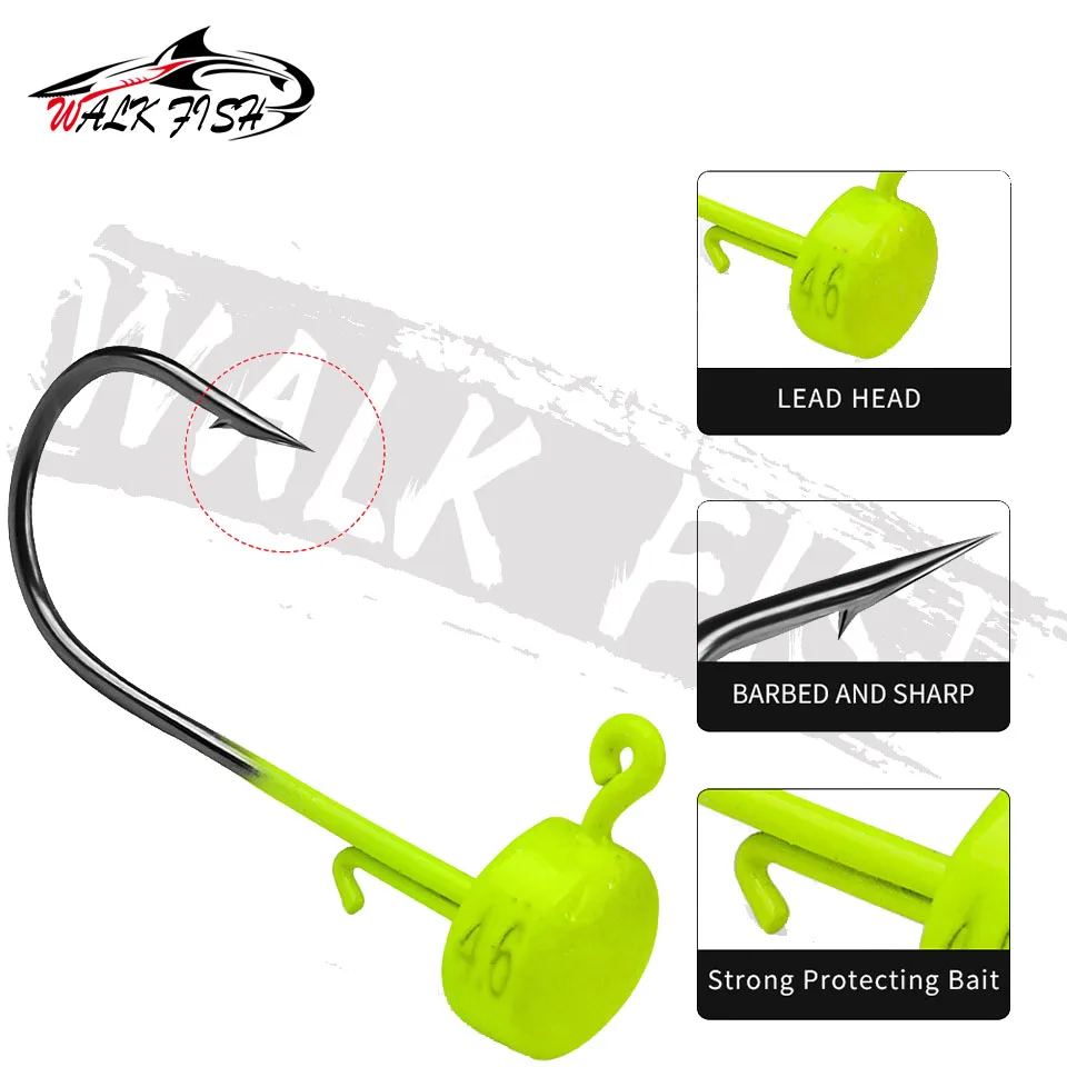 WALK FISH 5Pcs 2.8g 3.5g 4.6g - Fishing Hook Offset ulasan dan harga