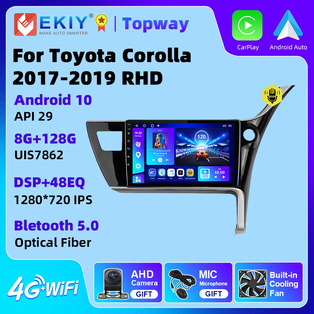 

Мультимедийный плеер EKIY для Toyota Auris 2014, 2015, 2016, 2017, 2018, Corolla, гибридный Carplay, Android, автомобильный радиоприемник, стерео-навигатор