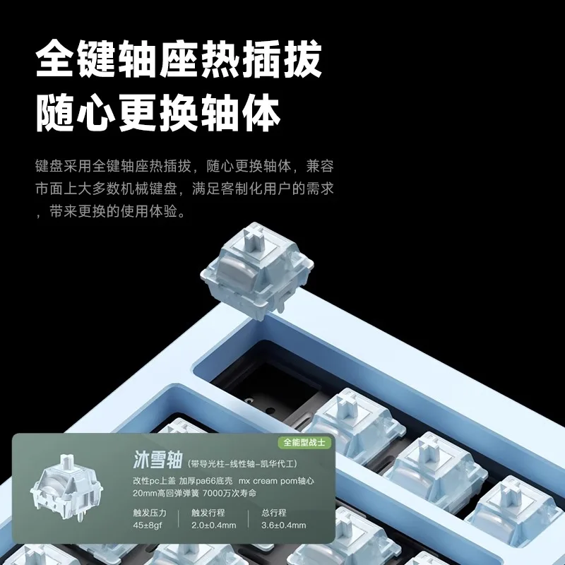 PANDA20 Aluminum Alloy Digital Gadget Keyboard Sublimates Three-mode Bluetooth Wireless IC Colorful RGB Light Notebook Office