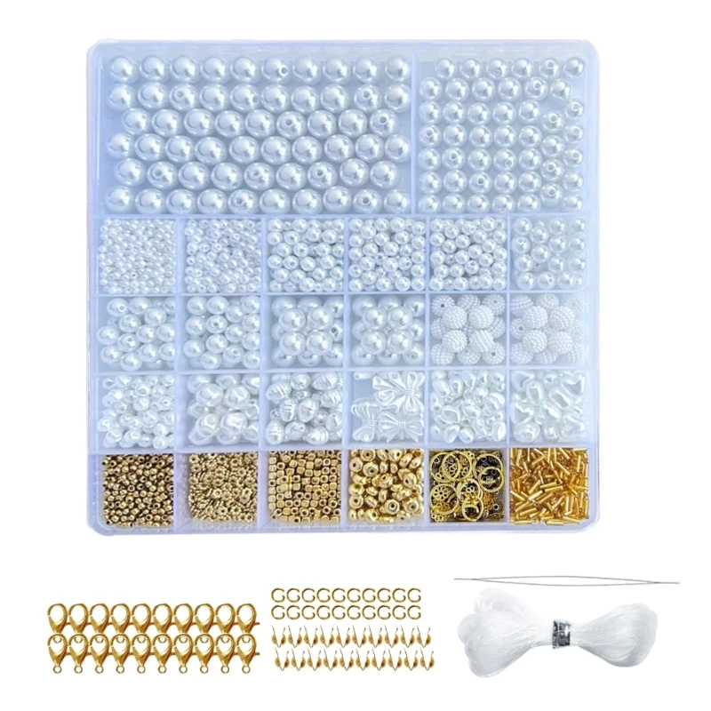 

Versatile Spacer Beads Loose Beads ABS Material DIY Beads Set Threading Beads