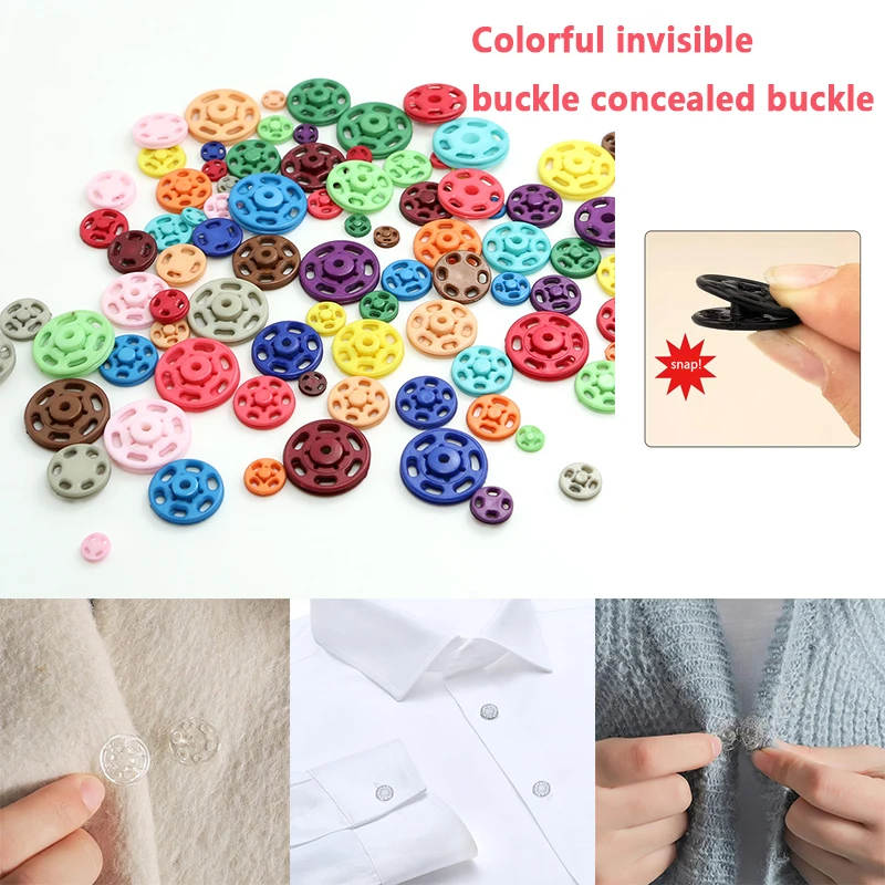 Plastic Concealed Buckle Anti-walking Press Button Children\'s Clothing Mother Button Invisible Buckle Transparent Snap Button