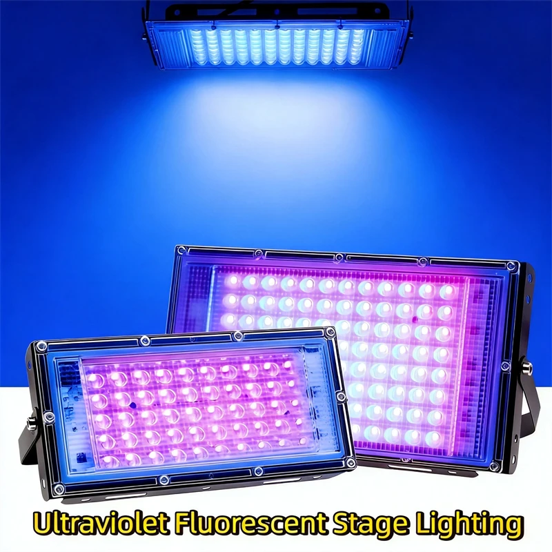 

LED UV Floodlight 50W 100W 200W 300W Stage Blacklight 395nm 400nm 220V Waterproof Ultraviolet Lamp for Germicidal Stage Lighting