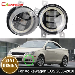 2 Pieces Car Angel Eye LED Fog Light Daytime Running Lamp DRL with Canbus Decoder For VW Volkswagen EOS 2006 2007 2008 2009 2010