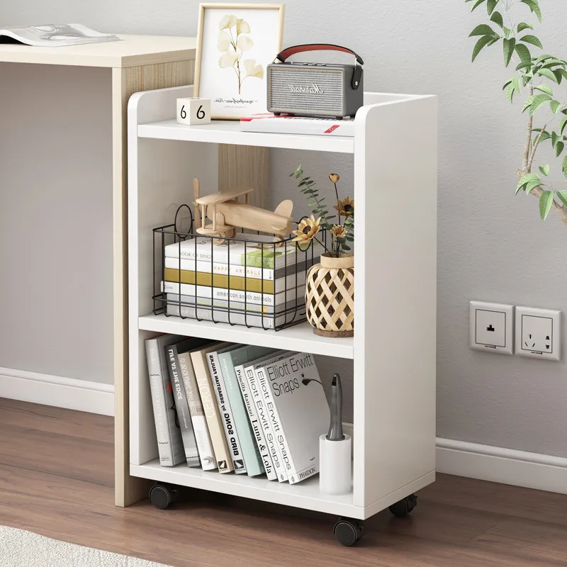 

Small bookshelf next to the desk, storage rack under the desk, storage rack with wheels, storage cabinet