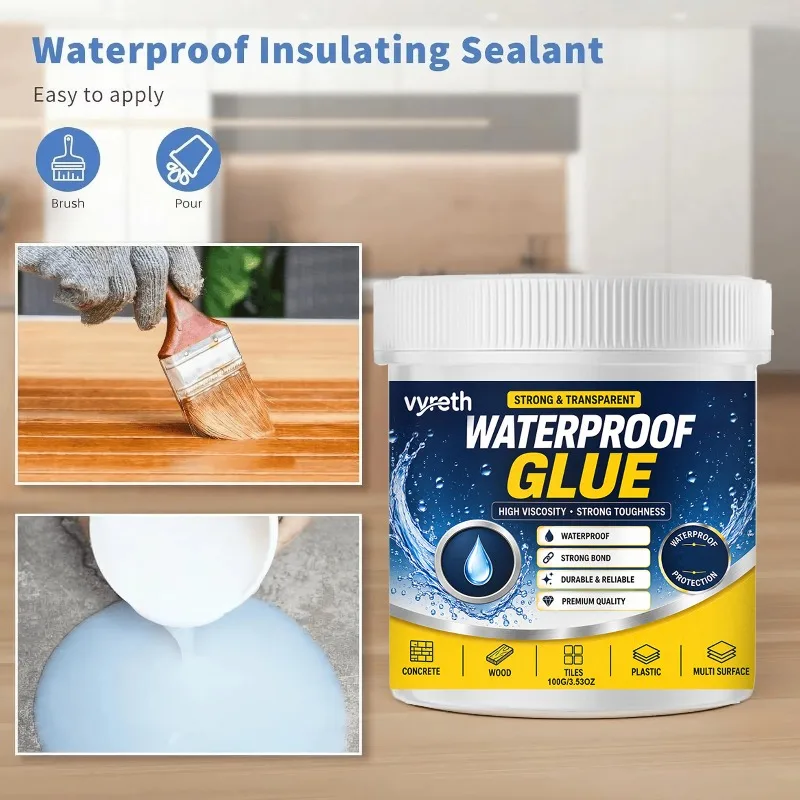 Crystal Clear Waterproof Sealant Invisible Transparent Adhesive Anti-Leak Liquid Coating for Concrete Wood Stucco Roof