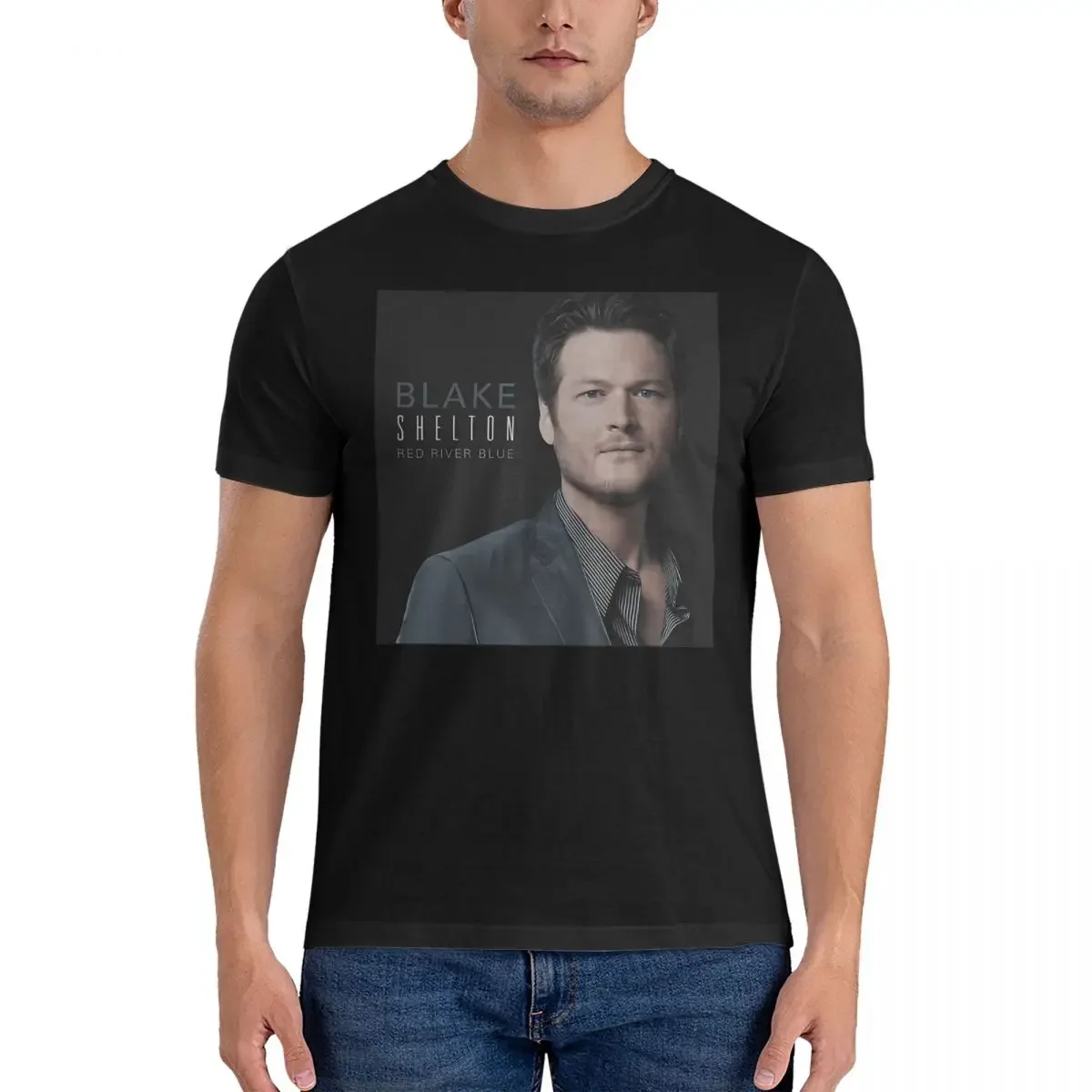 Fan Men's T Shirt B-Blake Shelton Tour Novelty Tees Short Sleeve Crew Neck T-Shirts Cotton Gift Idea Tops