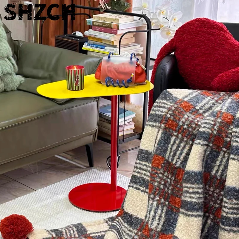 Ins Dopamine Coffee Table Designer Side Tables for Sofa Space-Saving Bedside Table Multifunctional Living Room Mini End Tables