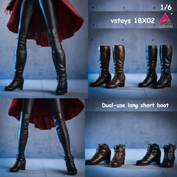 Vstoys 18X02 1/6 Female soldier Shoes Black Combat boots Dual-use Long Short Boot for 12