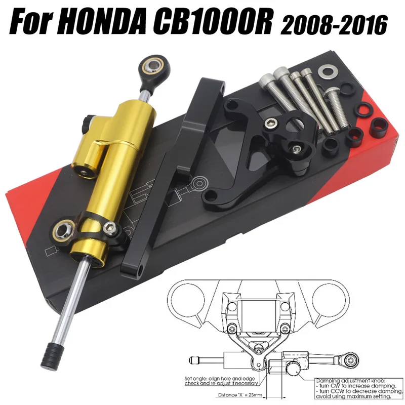 

For HONDA CB1000R CB 1000R 2008-2016 2015 2014 2013 2012 Accessories Steering Stabilizer Directional Damper Mounting Bracket