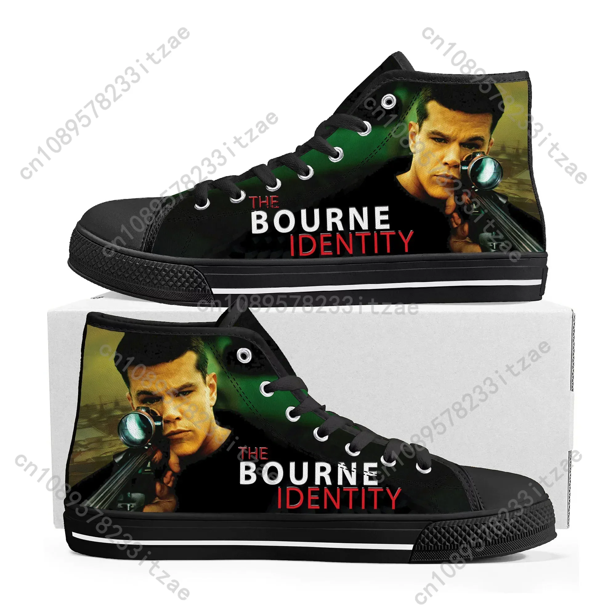 

Bourne Identity High Top Sneakers Mens Womens Teenager High Quality Matt Damon Canvas Sneaker couple Shoe Casual Custom Shoes