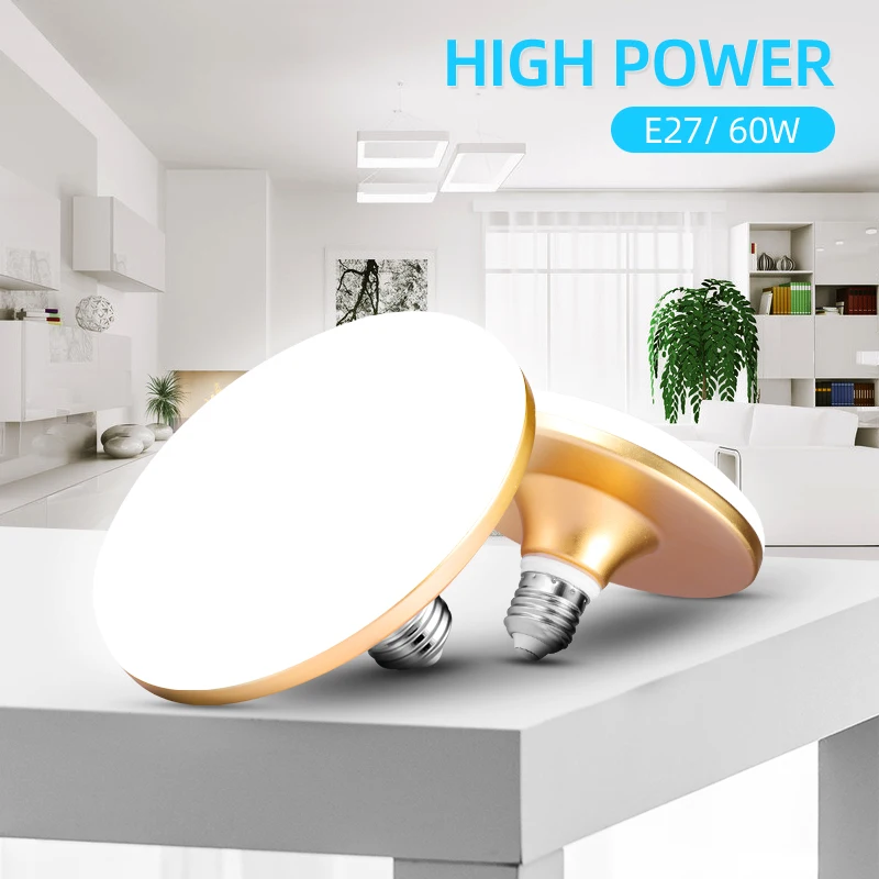 LED Light Bulb 220V UFO Light Lamp Round Super Bright Power Led Lamps White Lights For Home Bulb E27 Kitchen Bedroom Spotlight