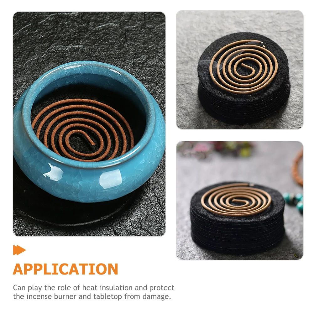 8 Pcs Coil Incense Cushion Censer Cotton Pad Holder Charcoal Cone Mats Aluminum Fireproof