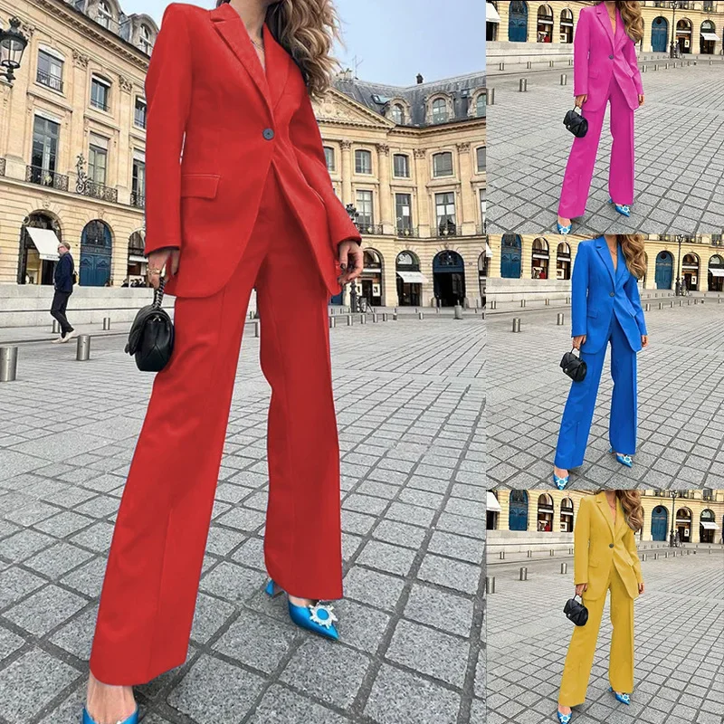 

2024 autumn new fashion long-sleeved professional small suit jacket trousers suit two-piece suit