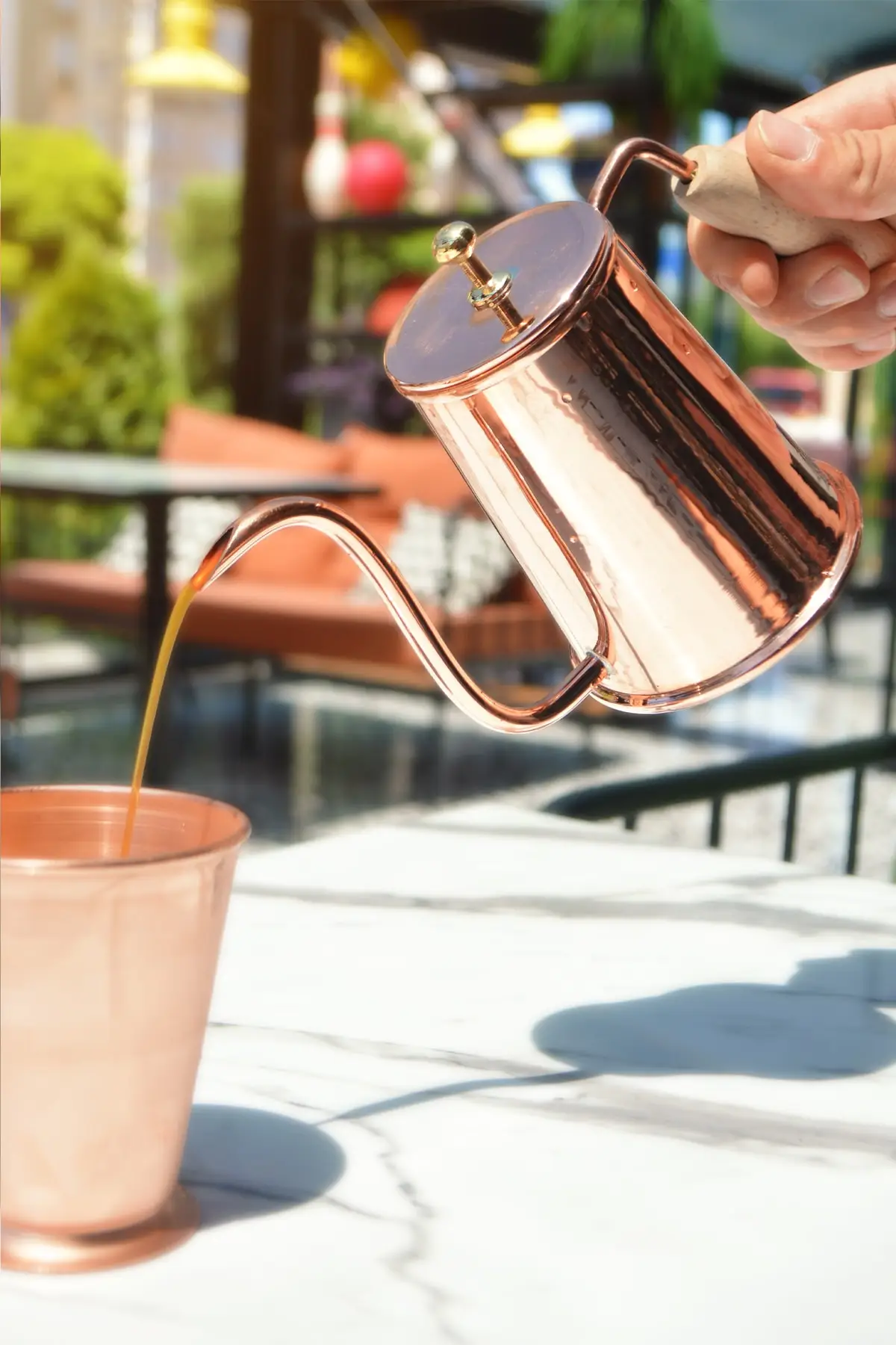 

DOLBOVI copper Modern coffee teapot Barista Kettle 500ml Cooper Tea Pots Handmade