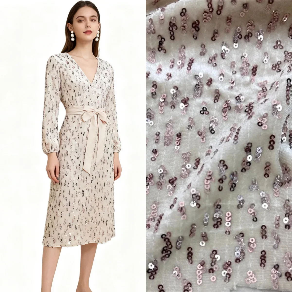 

Высокое качество блестящий бежевый блестящий золотой бархат эластичная ткань шитье Cheongsam вечернее платье DIY украшение фона