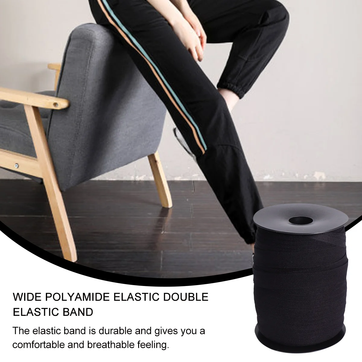 

1 Roll 100M 1.5Cm Wide Chinlon Elastic Band For Protective Hat Diy Sewing Craft Clothing Accessories Waistband Strap Handicrafts