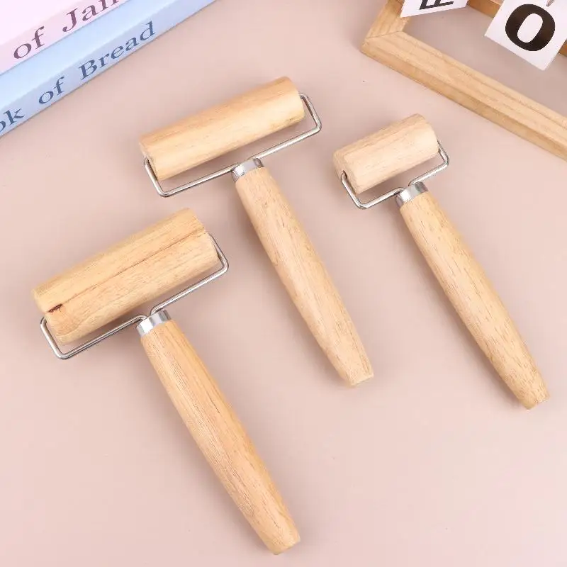 Dough Roller Roller Stick Supplies With Handle Rolling Pin Nonstick Wooden Baking Kitchen Utensils Pizza Pie Crust Cookie Roller