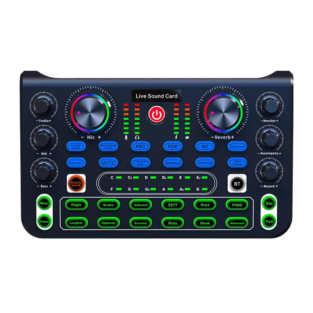 

Audio Mixer Sound Card for Podcasting and For Streaming with Noise Reduction and Compact Design for Easy Transport and Setup