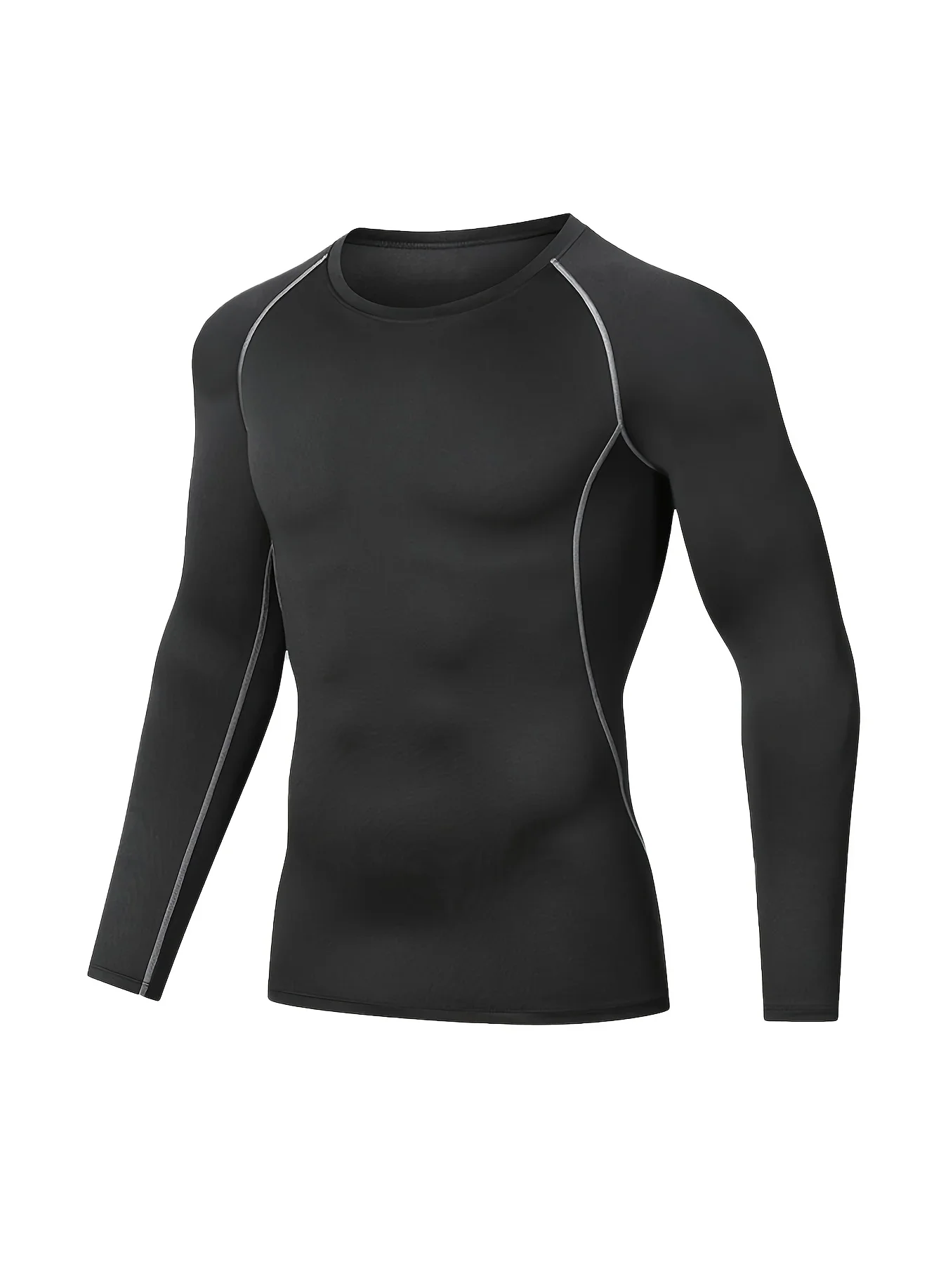 Men's printed long-sleeved top heat-pressed tightT-shirt casual sportswear with elasticity suitable for home and street exercise