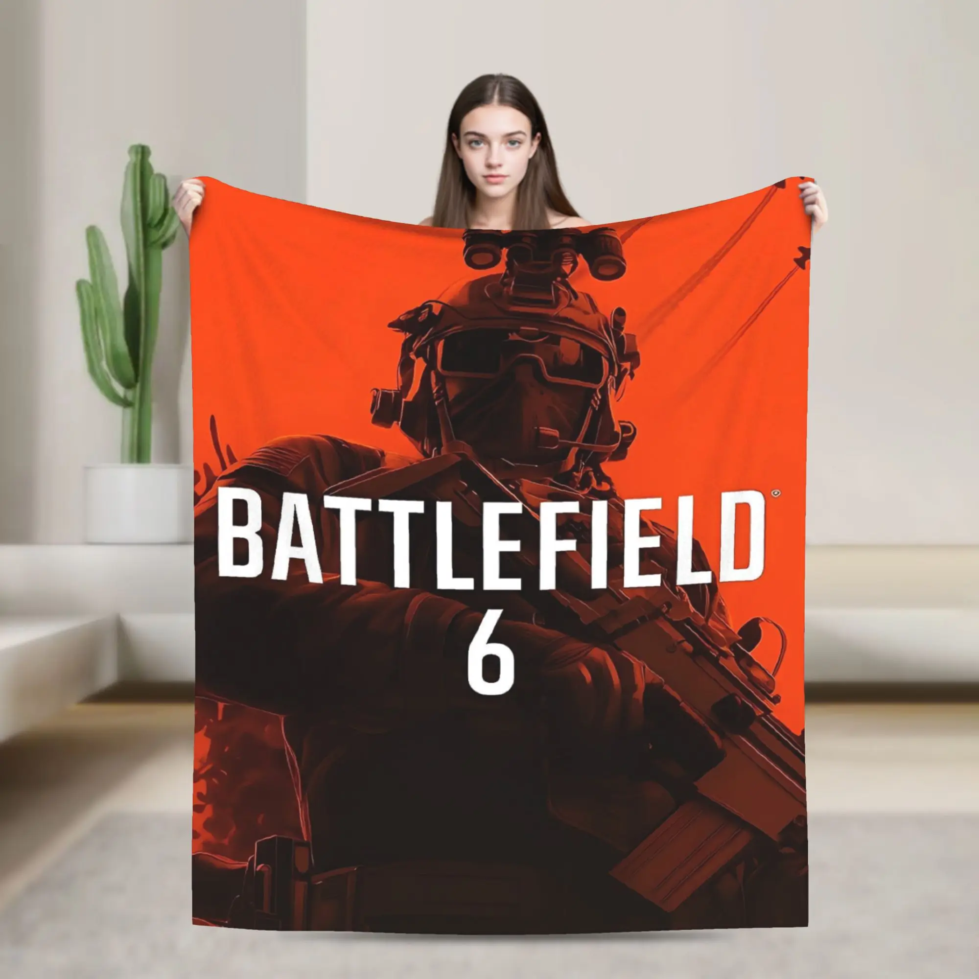 Warm Soft Blanket Travel Office Battlefield 2042 Game Throw Blanket  Flannel Bedspread For Couch Chair Aesthetic Sofa Bed Cover