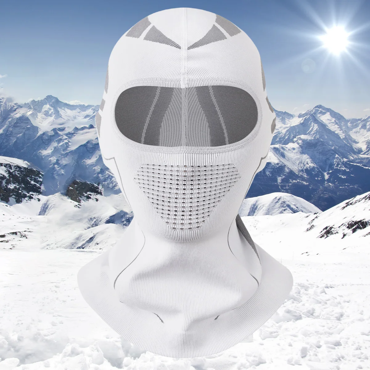 Sturmhaube, Gesichtsmaske für Motorradfahren, Winter-Skimaske für Männer und Frauen, hoch dehnbare Vollkopf-Sturmhaube unter dem Helm für kaltes Wetter – Detail 9