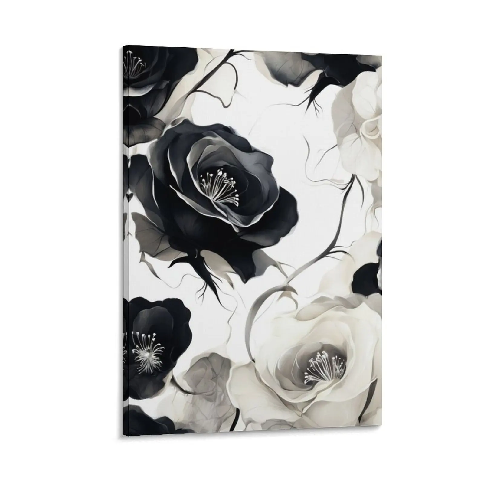 

Black and white peony pattern Canvas Painting decorative pictures for the room Decoration bedroom decoration for the room