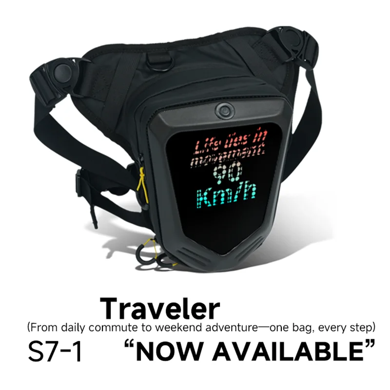 

Умный светодиодный экран, мотоциклетная велосипедная сумка для ног, водонепроницаемый велосипедный кошелек для мужчин и женщин, DIY узор, управление через приложение, поясная сумка, карманы