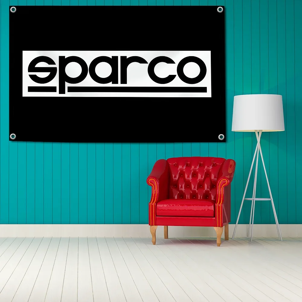 A sparco Flag Hanging Flags 2×3ft 3×5ft Banner for Garage Wall Tapestry Curtain Rcing Flag 90x150cm Banner for Garage Bar Home