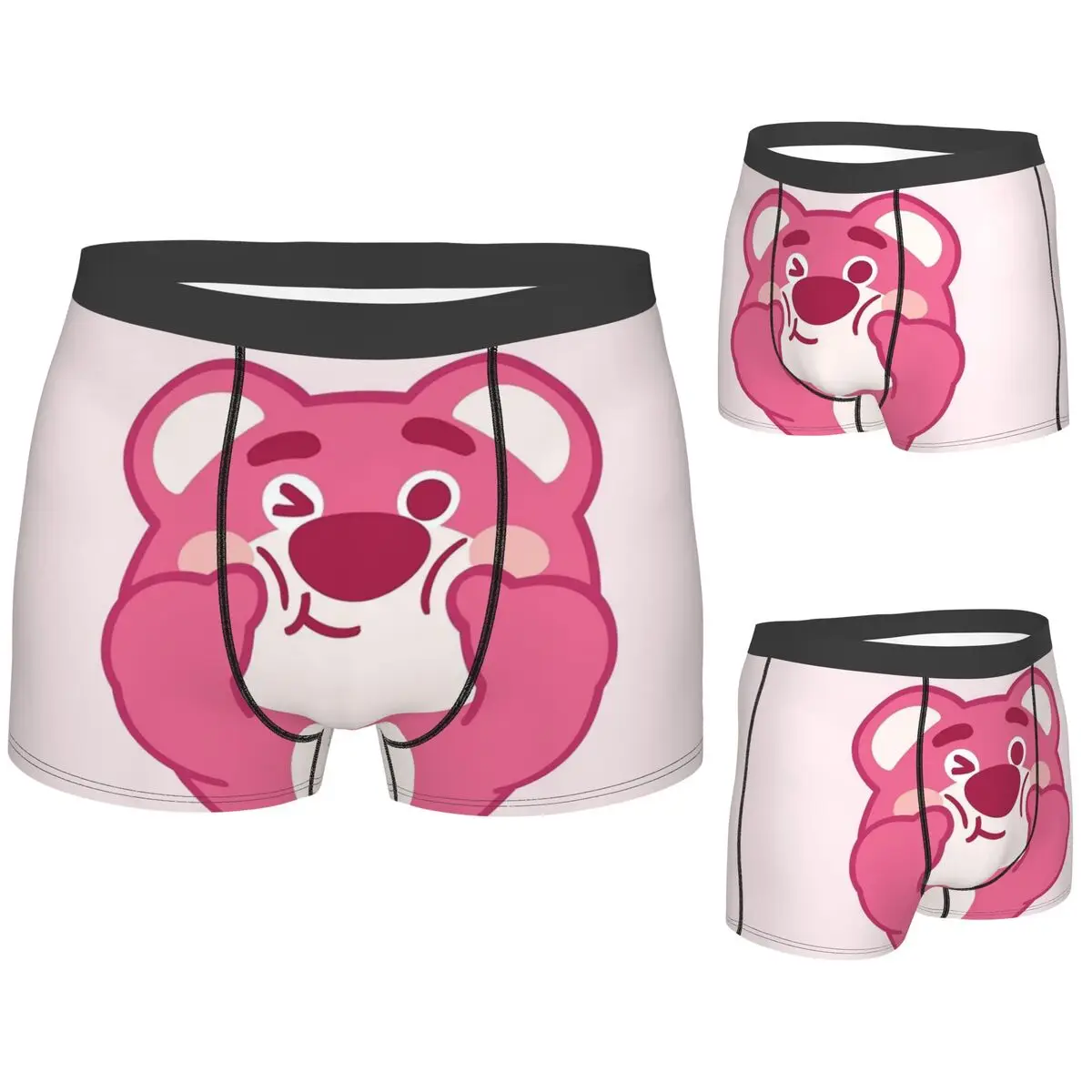 

Boxer Underpants Shorts Strawberry Bear Cartoon Panties Men Ventilate Underwear for Homme Man Boyfriend Gift