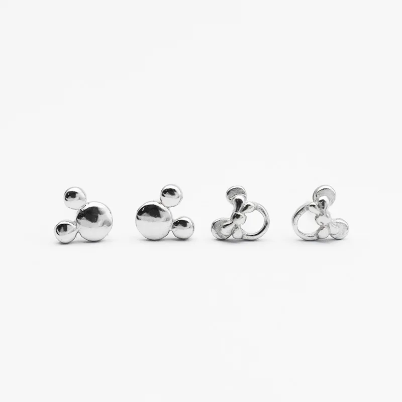 

Uniorsj 100% 925 Sterling Silver Lovely Cute Cartoon Mickey and Minnie Stud Earrings for Women Jewelry