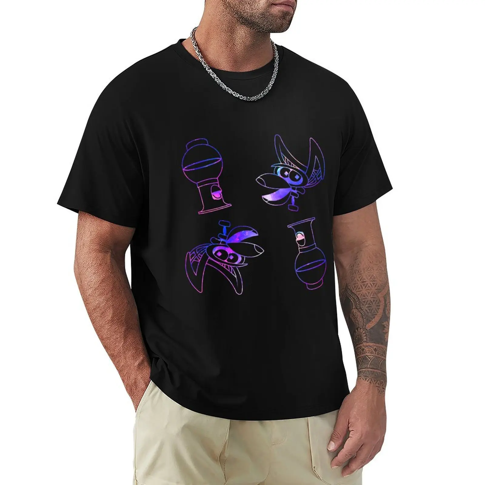 

MST3K - The Bots space pattern T-Shirt Fashion Print Casual Short Sleeve