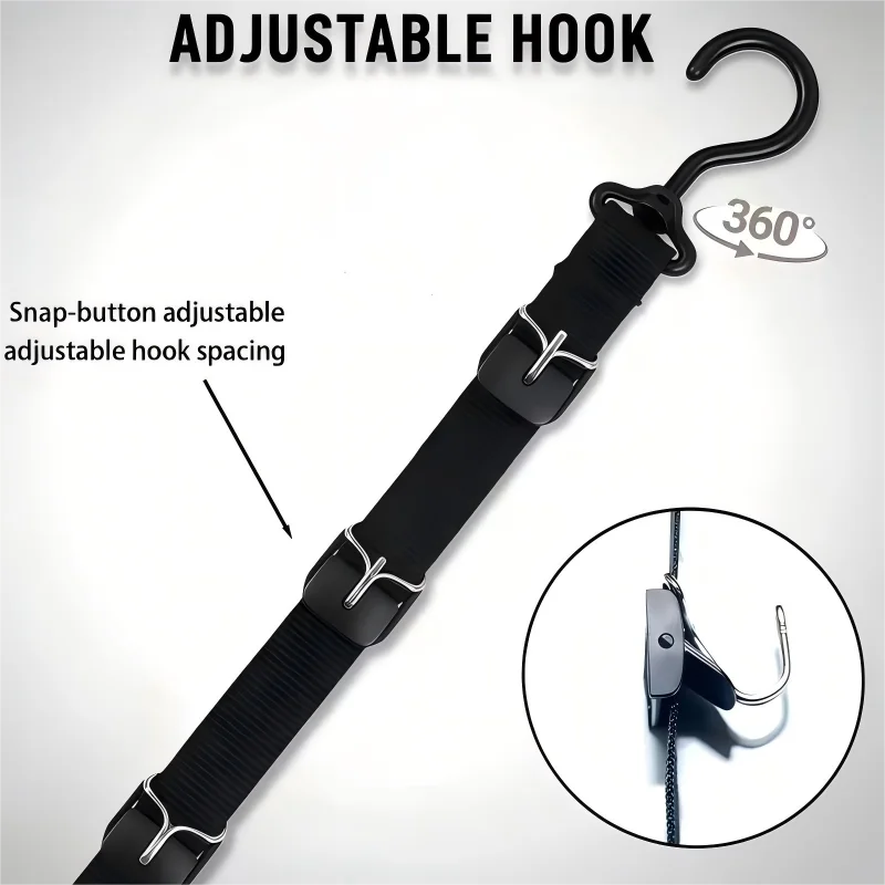 Over Door Hat Hanger Hook, Closet Wall Hanging Cap Storage Organizer Strap, Multi‑Hook Hat Holder for Baseball Caps Beanies
