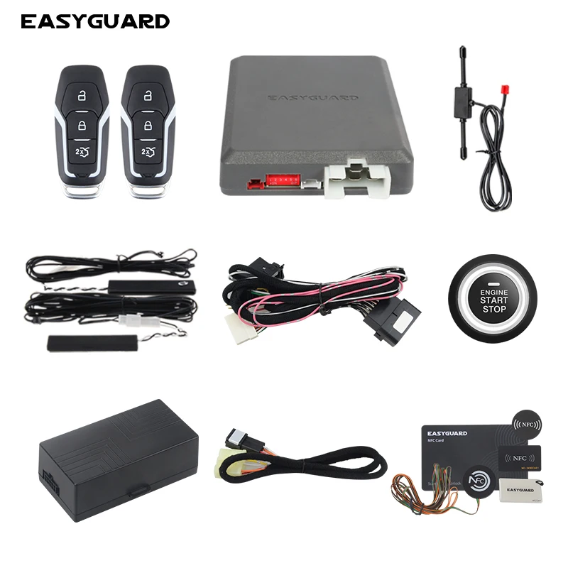 EASYGUARD CAN BUS plug & play fit for patrol Ford focus push start button remote start passive keyless entry