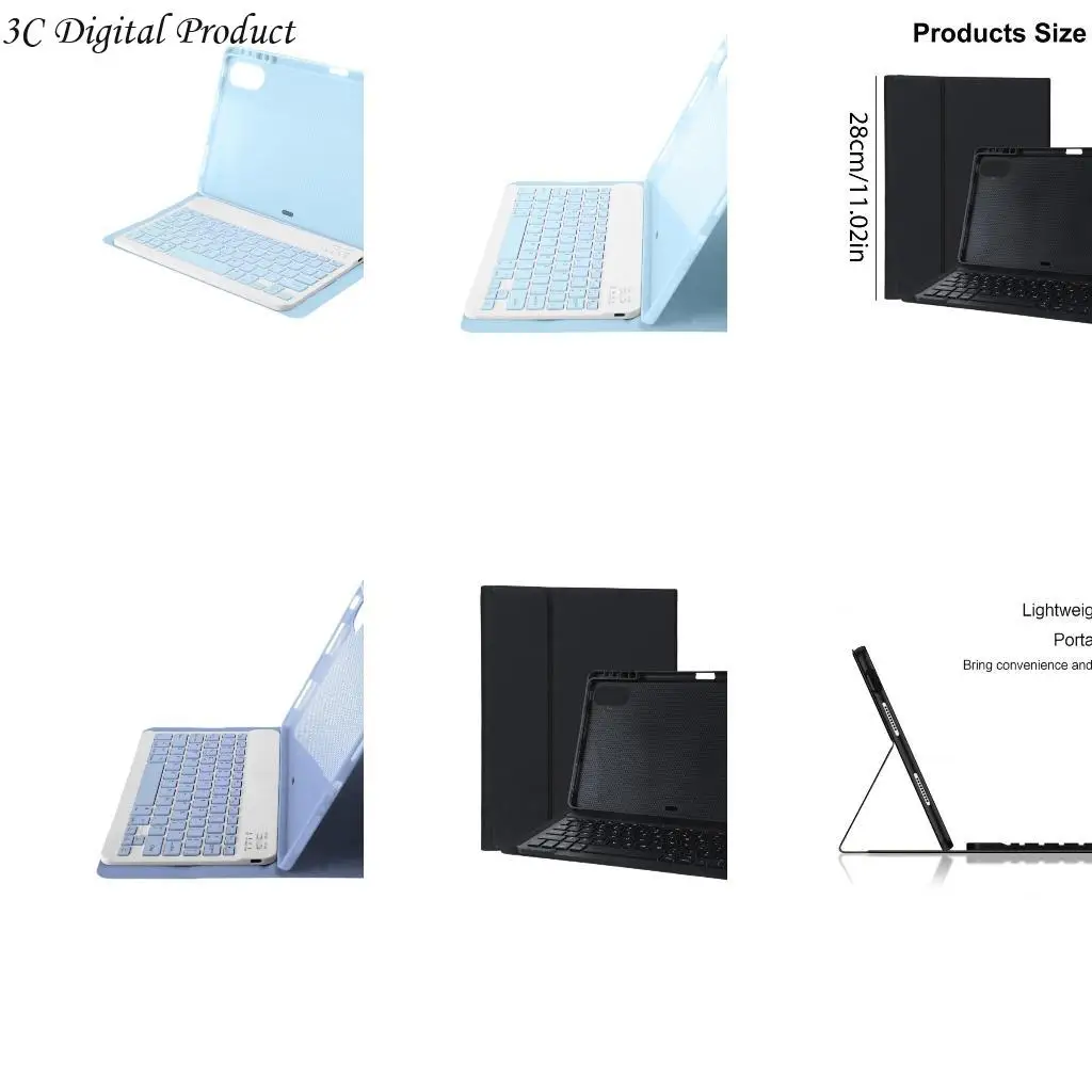 

Keyboard Case for Pad 9Pro 12.1in Tablets Protector Detachable Leather Cover Enhances Productivity Q84A