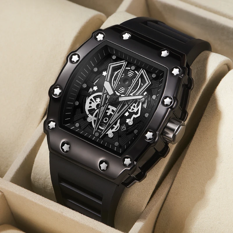

WLISTH men's new watch large dial wine barrel type men's watch, quartz waterproof sports luminous high quality watch