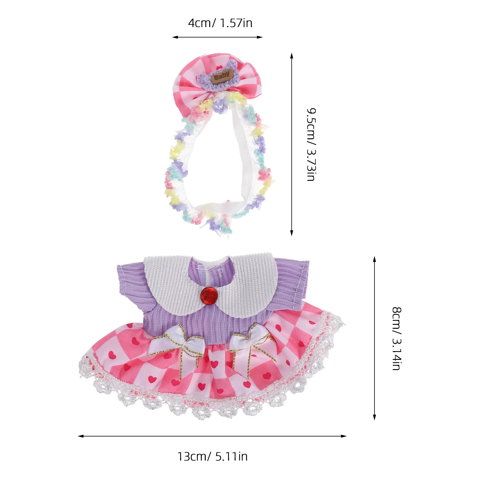 1 set vestiti per bambini abiti accessori carino gonna in tulle set da vestire tessuto morbido per gioco in costume da principessa per bambini rinati