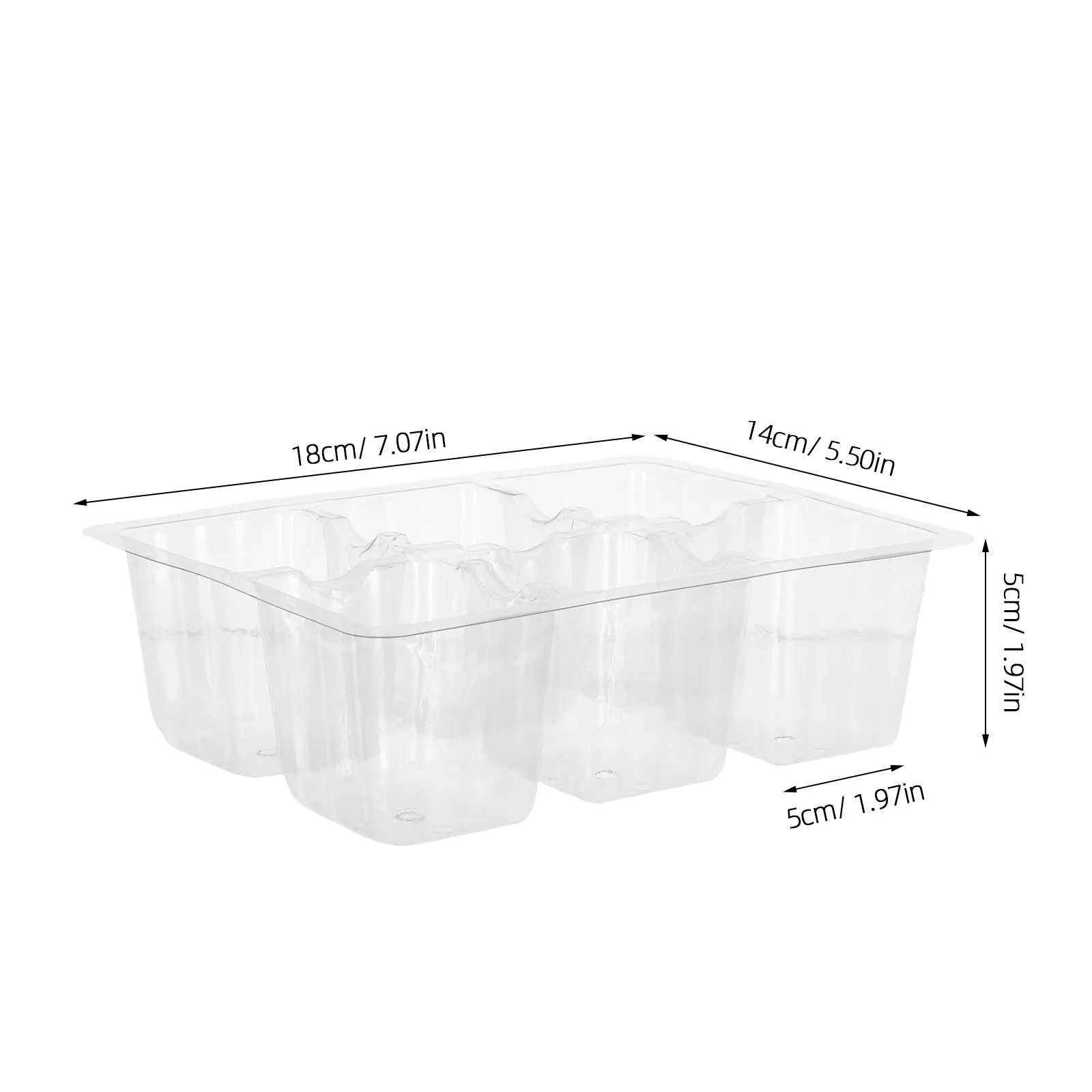 30Pcs Clear Plastic Seed Starting Trays 6-Cell Drainage Holes for Seedling Growth Monitoring Healthy Root Development Indoor