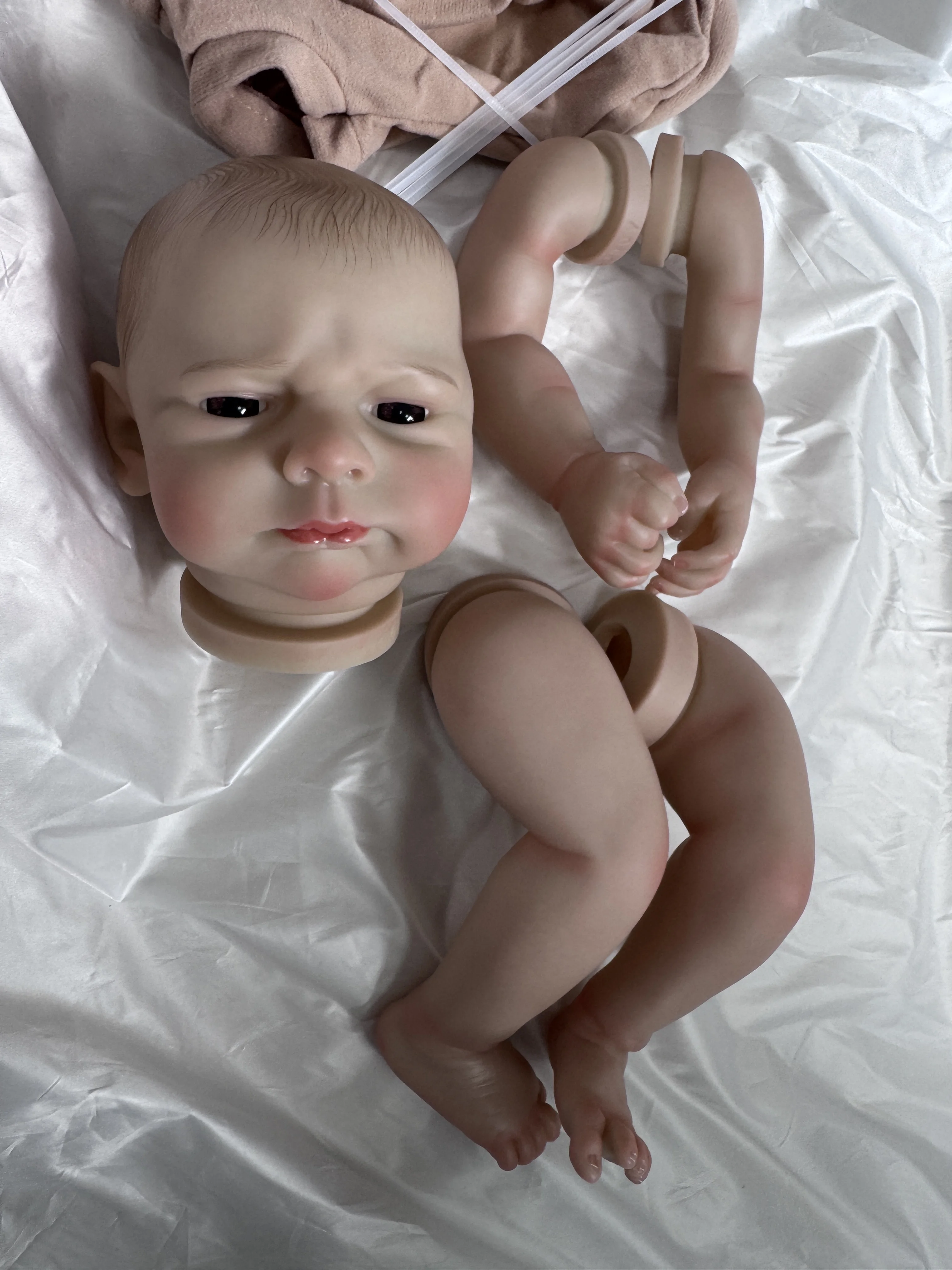 NPK 19inch Reborn Doll Kit Kobi Unfinished - Soft Vinyl Body with Cloth Joints And Eyeballs - Full Size DIY Doll Making Kit