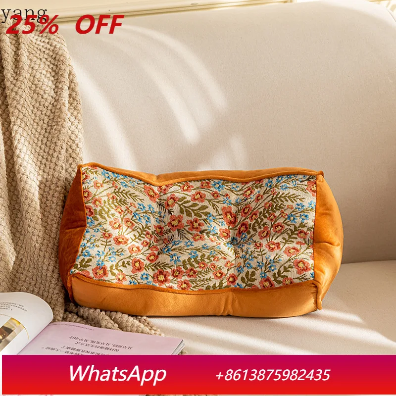 

LTT pastoral pillow sofa living room light luxury rectangular throw pillow bedroom bedside pillow