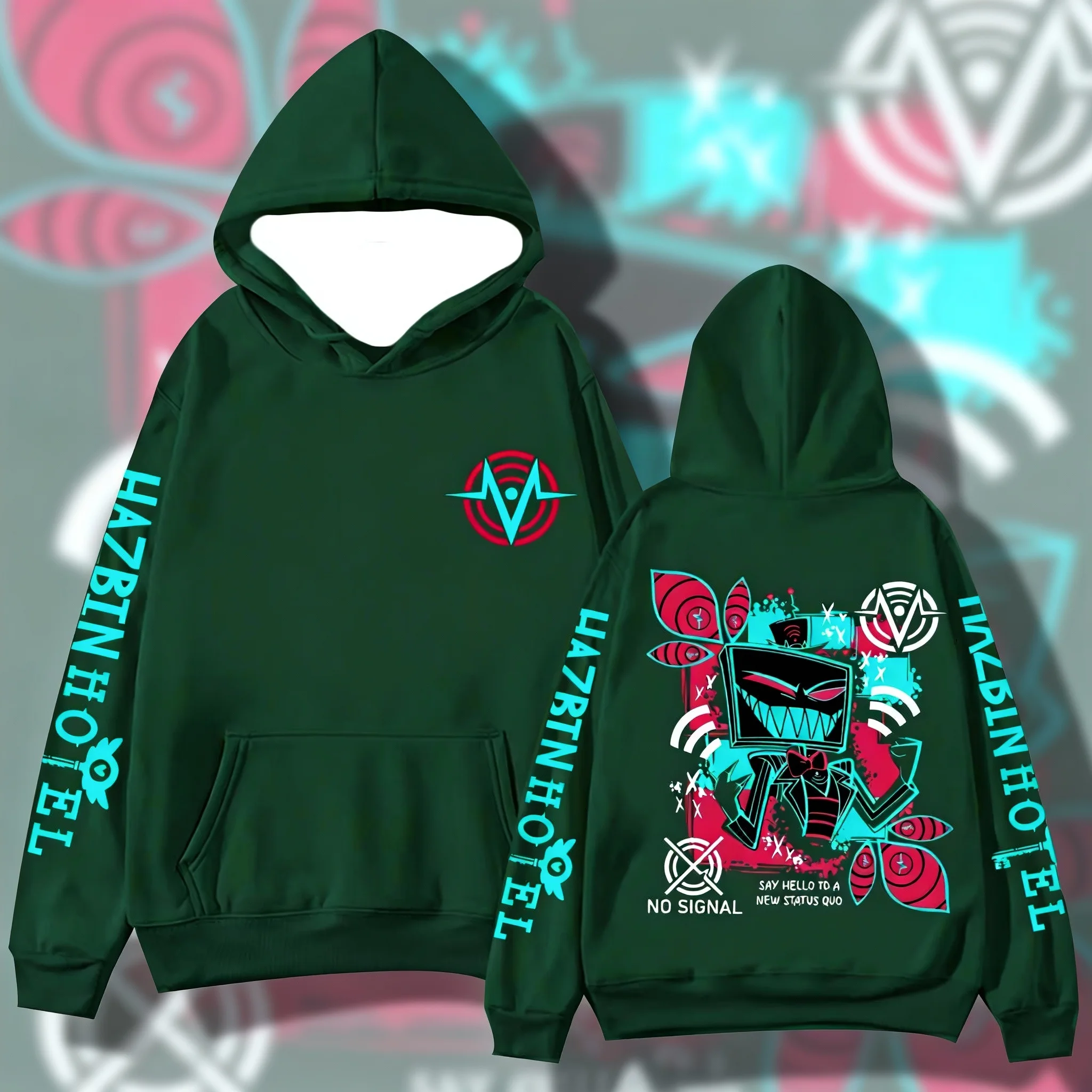 2026 شعبية الجحيم نزل شخصية موضوع الخريف/الشتاء العلامة التجارية العصرية فستان الكبار المتضخم للجنسين الأطفال هوديي هدية #2