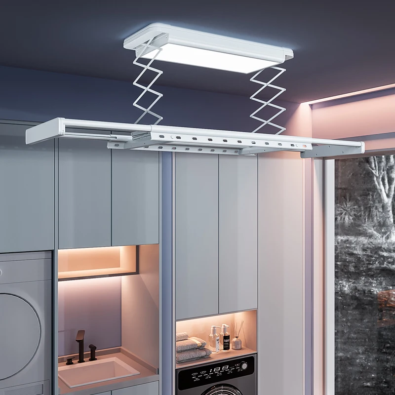 

Товары для умного дома Потолочная электрическая сушилка для одежды Многофункциональная подъемная вешалка для одежды на балконе 45 кг